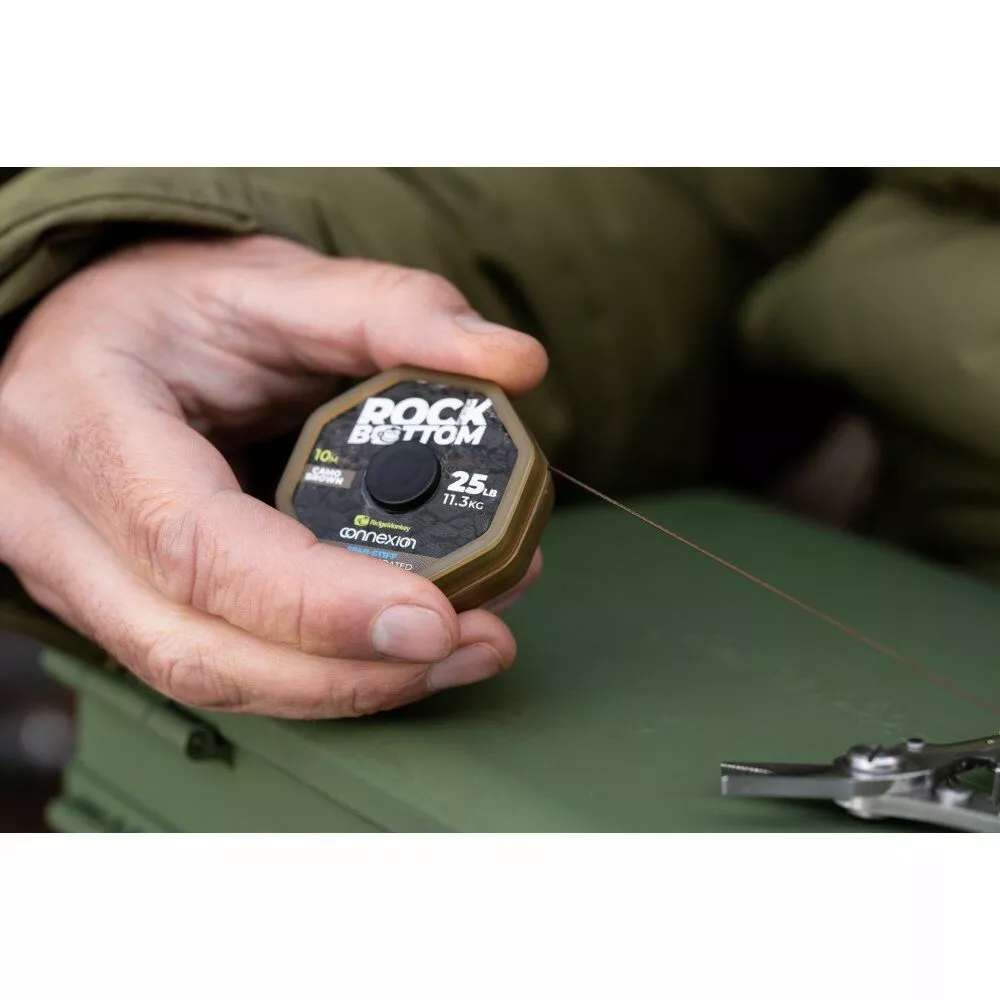 RidgeMonkey Connexion Rock Bottom Tungsten Soft Coated Hooklink 25lb | Camo Brown 5 RidgeMonkey Connexion Rock Bottom Tungsten Soft Coated Hooklink 25lb | Camo Brown - Afbeelding 3