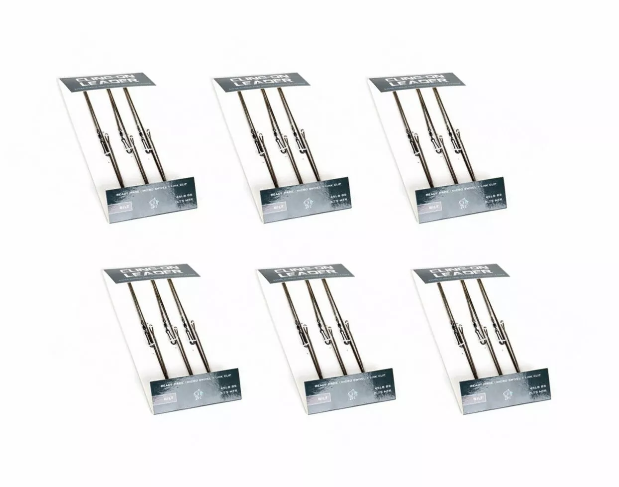 6" 6 VERPAKKINGEN = 18 LEADERS | Nash Cling-On Leader 40lb (Silt) 0.75m Uni Swivel 3 6" 6 VERPAKKINGEN = 18 LEADERS | Nash Cling-On Leader 40lb (Silt) 0.75m Uni Swivel